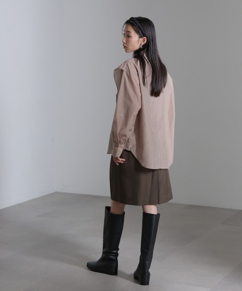 NANO universe（ナノユニバース）の「シルク混ビックカラーシャツ（シャツ/ブラウス・レディース・ブラック/ホワイト/ベージュ・FREE）」の19枚目の写真