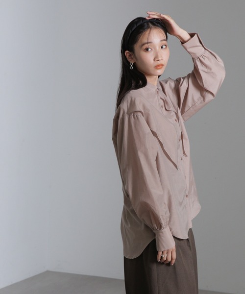 NANO universe（ナノユニバース）の「シルク混ビックカラーシャツ（シャツ/ブラウス・レディース・ブラック/ホワイト/ベージュ・FREE）」の15枚目の写真