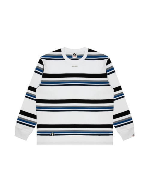 AAPE NOW BORDER LONG SLEEVE TEE（Tシャツ/カットソー）｜AAPE BY A BATHING APE（エーエイプバイアベイシングエイプ）