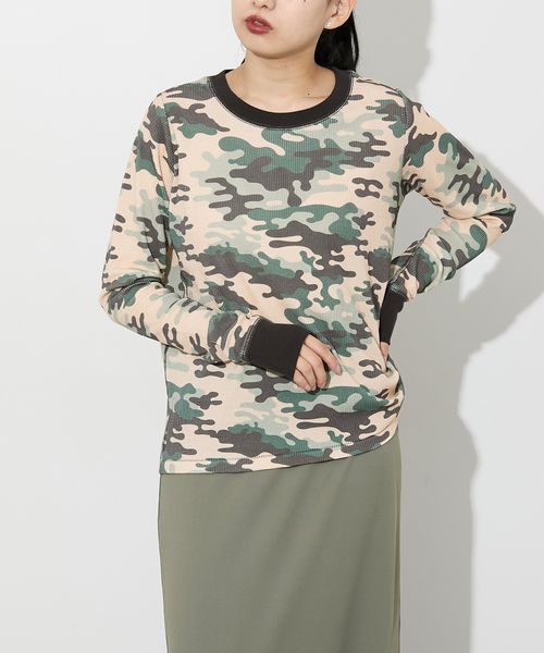 MILLER(ミラー)の「《別注》【MILLER/ミラー】 Waffle LS Tee:ワッフルロンT(Tシャツ/カットソー・レディース・ホワイト/ブラウン/その他・FREE)」の3枚目の写真