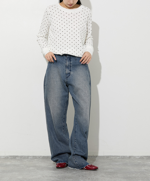 MILLER(ミラー)の「《別注》【MILLER/ミラー】 Waffle LS Tee:ワッフルロンT(Tシャツ/カットソー・レディース・ホワイト/ブラウン/その他・FREE)」の6枚目の写真