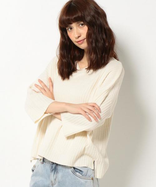 Another Edition（アナザーエディション）の「スラブリブプルオーバー/AEBC　ＣＯスラブリブＰＯ◆（ニット/セーター・レディース・オフホワイト/ブラウン・フリー）」の13枚目の写真