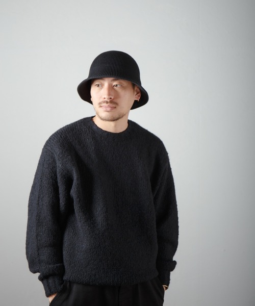 RACAL ラカル サーモニット チューリップハット ハット 黒 L Paper Blend Thermo Knit Tulip Hat / 和紙混紡サーモニット