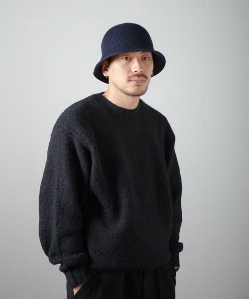 RACAL ラカル サーモニット チューリップハット ハット 黒 L Paper Blend Thermo Knit Tulip Hat / 和紙混紡サーモニット