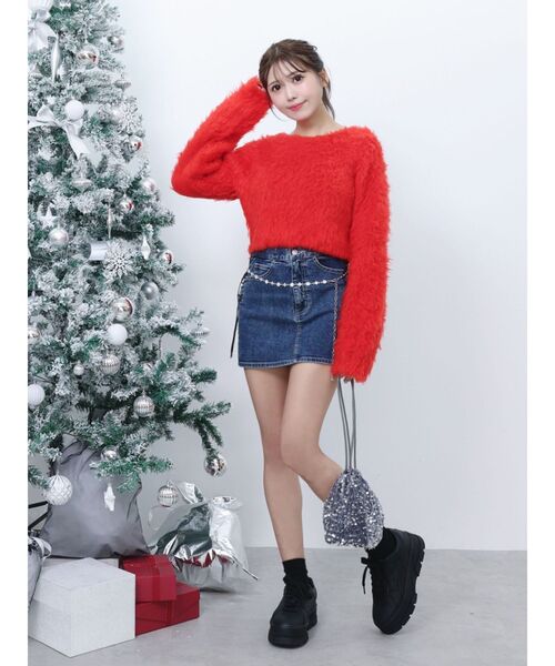 EATME（イートミー）の「モコモコニットTOP（ニット/セーター・レディース・オフホワイト/グレー/ブルー/レッド・FREE）」の9枚目の写真