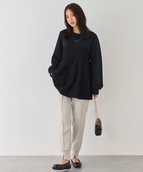LAVEANGE(ラビアンジェ)の「フェイクアンサンブルプルオーバー(Tシャツ/カットソー・レディース・ブラック/チャコールグレー・M/5L/4L/3L/LL)」の7枚目の写真