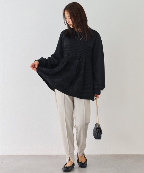 LAVEANGE(ラビアンジェ)の「フェイクアンサンブルプルオーバー(Tシャツ/カットソー・レディース・ブラック/チャコールグレー・M/5L/4L/3L/LL)」の8枚目の写真