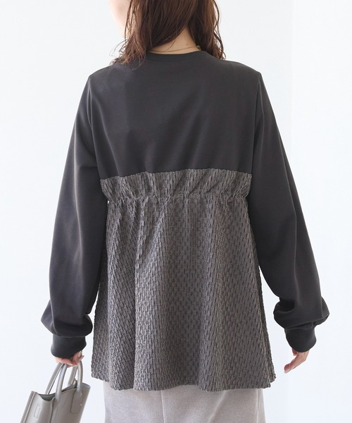 LAVEANGE(ラビアンジェ)の「フェイクアンサンブルプルオーバー(Tシャツ/カットソー・レディース・ブラック/チャコールグレー・M/5L/4L/3L/LL)」の16枚目の写真