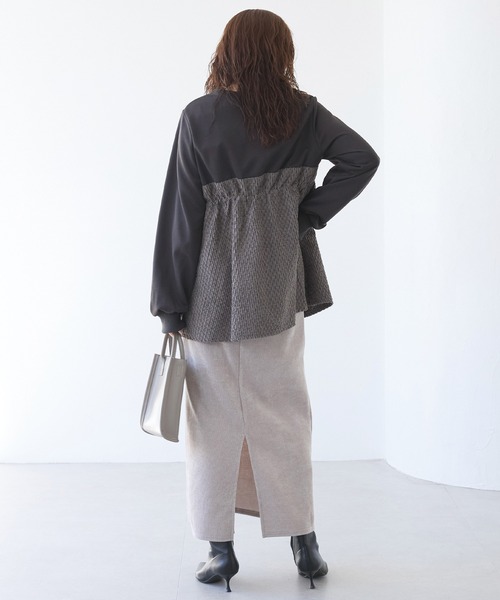 LAVEANGE(ラビアンジェ)の「フェイクアンサンブルプルオーバー(Tシャツ/カットソー・レディース・ブラック/チャコールグレー・M/5L/4L/3L/LL)」の21枚目の写真