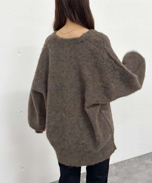 archives（アルシーヴ）の「ＭＩＸブラッシュミドルニットカーディガン（Tシャツ/カットソー・レディース・ブラウン/オレンジ/グレー/ブルー・MEDIUM）」の9枚目の写真