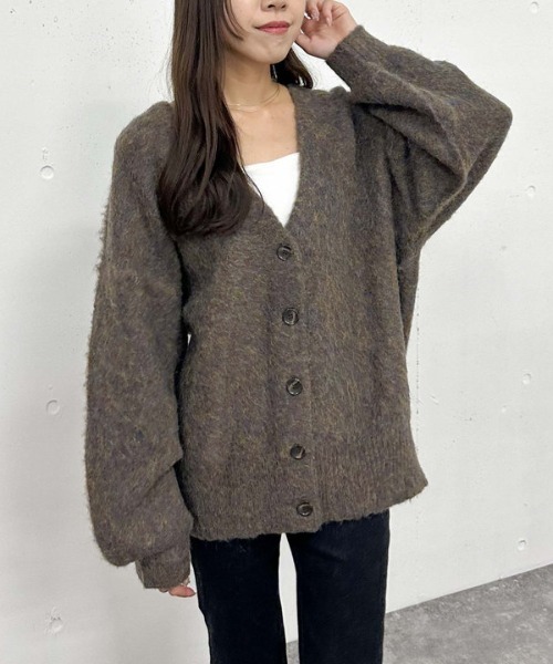 archives（アルシーヴ）の「ＭＩＸブラッシュミドルニットカーディガン（Tシャツ/カットソー・レディース・ブラウン/オレンジ/グレー/ブルー・MEDIUM）」の10枚目の写真