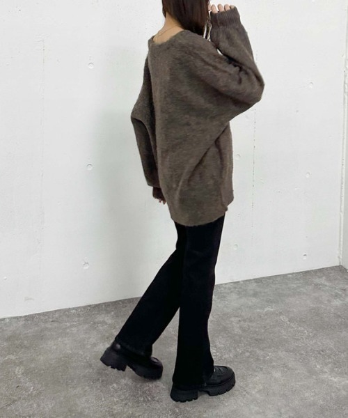 archives（アルシーヴ）の「ＭＩＸブラッシュミドルニットカーディガン（Tシャツ/カットソー・レディース・ブラウン/オレンジ/グレー/ブルー・MEDIUM）」の13枚目の写真