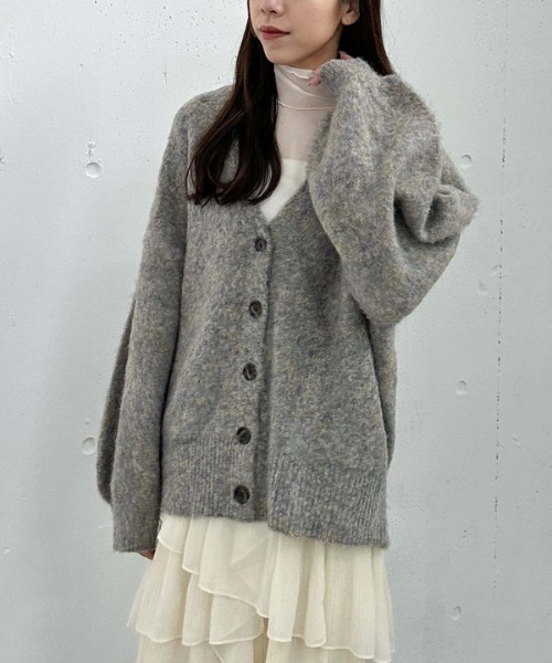 archives（アルシーヴ）の「ＭＩＸブラッシュミドルニットカーディガン（Tシャツ/カットソー・レディース・ブラウン/オレンジ/グレー/ブルー・MEDIUM）」の14枚目の写真