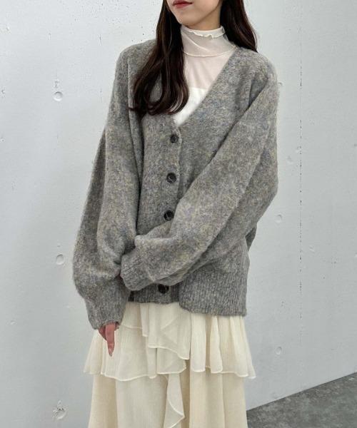 archives（アルシーヴ）の「ＭＩＸブラッシュミドルニットカーディガン（Tシャツ/カットソー・レディース・ブラウン/オレンジ/グレー/ブルー・MEDIUM）」の15枚目の写真