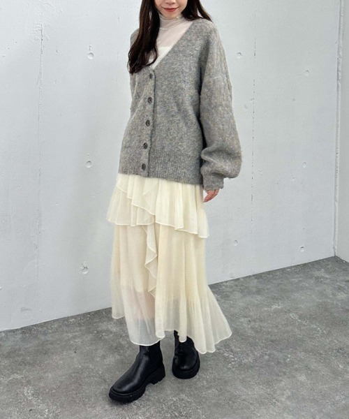 archives（アルシーヴ）の「ＭＩＸブラッシュミドルニットカーディガン（Tシャツ/カットソー・レディース・ブラウン/オレンジ/グレー/ブルー・MEDIUM）」の18枚目の写真