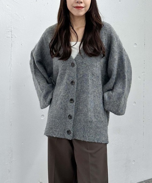 archives（アルシーヴ）の「ＭＩＸブラッシュミドルニットカーディガン（Tシャツ/カットソー・レディース・ブラウン/オレンジ/グレー/ブルー・MEDIUM）」の20枚目の写真