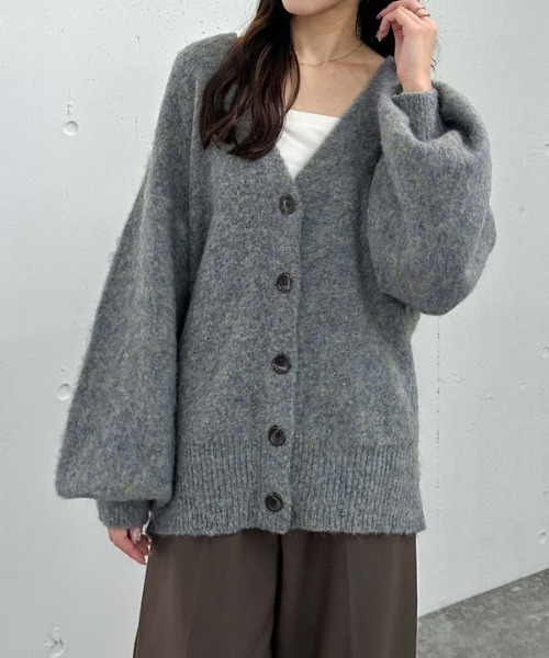 archives（アルシーヴ）の「ＭＩＸブラッシュミドルニットカーディガン（Tシャツ/カットソー・レディース・ブラウン/オレンジ/グレー/ブルー・MEDIUM）」の21枚目の写真