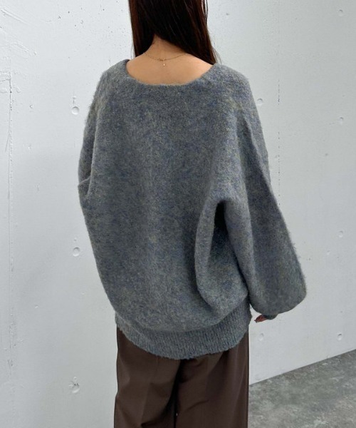 archives（アルシーヴ）の「ＭＩＸブラッシュミドルニットカーディガン（Tシャツ/カットソー・レディース・ブラウン/オレンジ/グレー/ブルー・MEDIUM）」の22枚目の写真