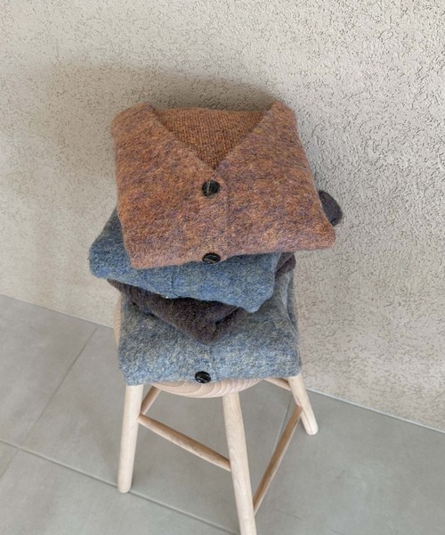 archives（アルシーヴ）の「ＭＩＸブラッシュミドルニットカーディガン（Tシャツ/カットソー・レディース・ブラウン/オレンジ/グレー/ブルー・MEDIUM）」の6枚目の写真