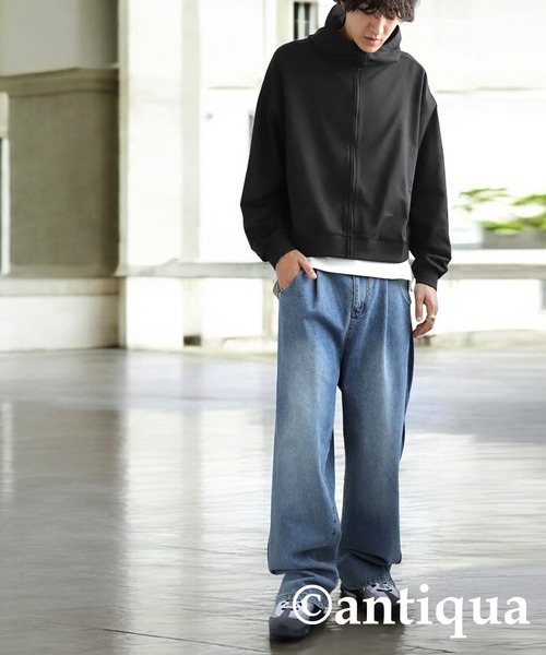 antiqua(アンティカ)の「ショートジップパーカー(パーカー・レディース・ホワイト/チャコールグレー/ブラック・ONESIZE)」の17枚目の写真