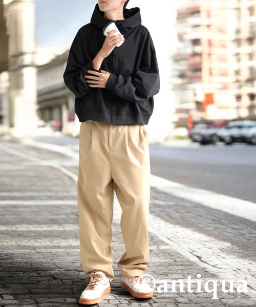 antiqua(アンティカ)の「ショートジップパーカー(パーカー・レディース・ホワイト/チャコールグレー/ブラック・ONESIZE)」の22枚目の写真