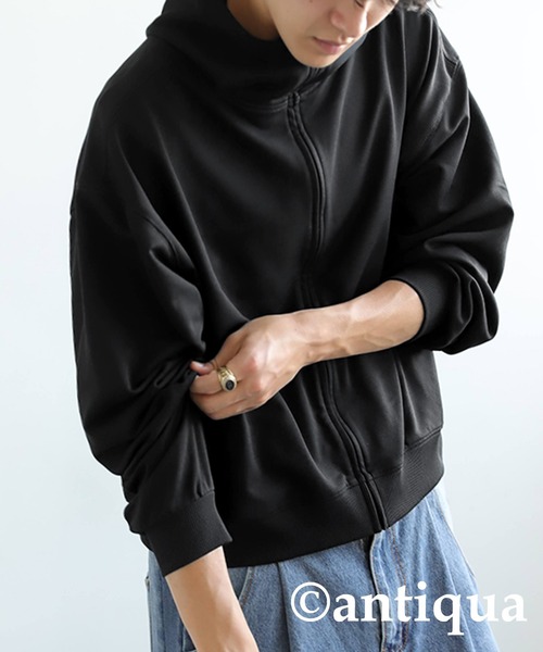 antiqua(アンティカ)の「ショートジップパーカー(パーカー・レディース・ホワイト/チャコールグレー/ブラック・ONESIZE)」の18枚目の写真
