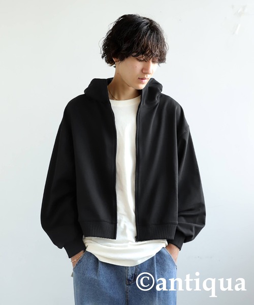 antiqua(アンティカ)の「ショートジップパーカー(パーカー・レディース・ホワイト/チャコールグレー/ブラック・ONESIZE)」の19枚目の写真