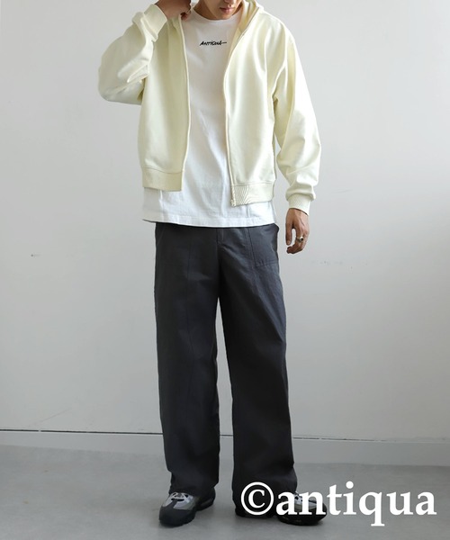 antiqua(アンティカ)の「ショートジップパーカー(パーカー・レディース・ホワイト/チャコールグレー/ブラック・ONESIZE)」の8枚目の写真