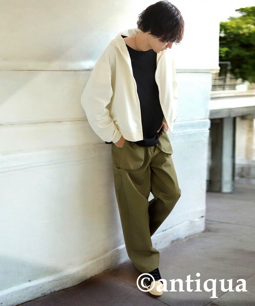 antiqua(アンティカ)の「ショートジップパーカー(パーカー・レディース・ホワイト/チャコールグレー/ブラック・ONESIZE)」の10枚目の写真