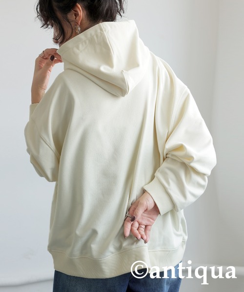 antiqua(アンティカ)の「ショートジップパーカー(パーカー・レディース・ホワイト/チャコールグレー/ブラック・ONESIZE)」の5枚目の写真