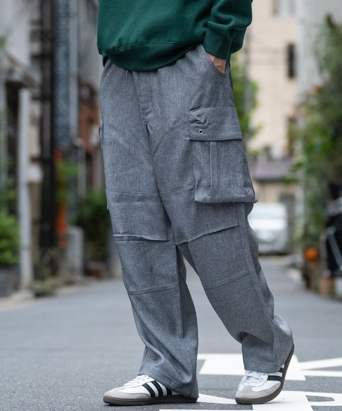 ROOT THREE（ルートスリー）の「【3】ポリツイル ワイドカーゴパンツ（カーゴパンツ・メンズ・ブラウン/グレー/ネイビー/ブラック・MEDIUM/LARGE/X-LARGE）」の9枚目の写真