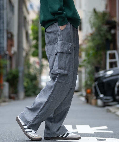 ROOT THREE（ルートスリー）の「【3】ポリツイル ワイドカーゴパンツ（カーゴパンツ・メンズ・ブラウン/グレー/ネイビー/ブラック・MEDIUM/LARGE/X-LARGE）」の12枚目の写真