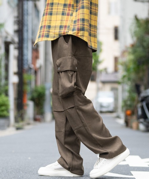 ROOT THREE（ルートスリー）の「【3】ポリツイル ワイドカーゴパンツ（カーゴパンツ・メンズ・ブラウン/グレー/ネイビー/ブラック・MEDIUM/LARGE/X-LARGE）」の14枚目の写真