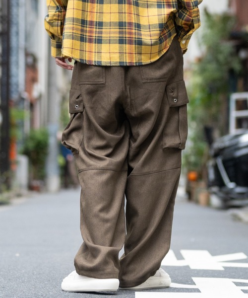 ROOT THREE（ルートスリー）の「【3】ポリツイル ワイドカーゴパンツ（カーゴパンツ・メンズ・ブラウン/グレー/ネイビー/ブラック・MEDIUM/LARGE/X-LARGE）」の15枚目の写真