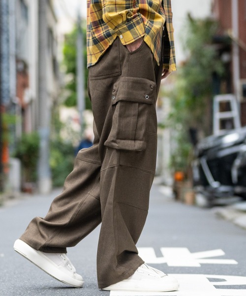 ROOT THREE（ルートスリー）の「【3】ポリツイル ワイドカーゴパンツ（カーゴパンツ・メンズ・ブラウン/グレー/ネイビー/ブラック・MEDIUM/LARGE/X-LARGE）」の16枚目の写真