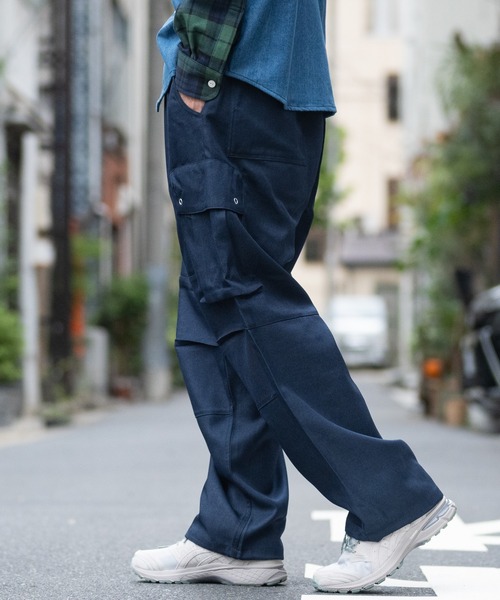 ROOT THREE（ルートスリー）の「【3】ポリツイル ワイドカーゴパンツ（カーゴパンツ・メンズ・ブラウン/グレー/ネイビー/ブラック・MEDIUM/LARGE/X-LARGE）」の18枚目の写真