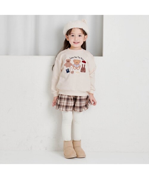 apres les cours(アプレレクール)の「tiny bear アップリケトレーナー(スウェット・キッズ・アイボリー/レッド/ネイビー・80/90/100/110/120)」の4枚目の写真