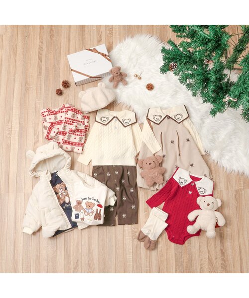 apres les cours(アプレレクール)の「tiny bear アップリケトレーナー(スウェット・キッズ・アイボリー/レッド/ネイビー・80/90/100/110/120)」の10枚目の写真