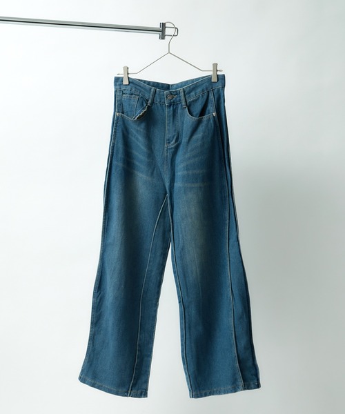 tinkerend（ティンカーエンド）の「【ユニセックス】y2k Wave Denim Pants / y2k ウェーブデニムパンツ（デニムパンツ・メンズ・ブルー・3/2/1）」の8枚目の写真