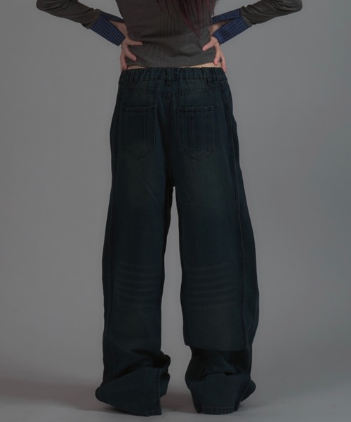 tinkerend（ティンカーエンド）の「【ユニセックス】y2k Wave Denim Pants / y2k ウェーブデニムパンツ（デニムパンツ・メンズ・ブルー・3/2/1）」の13枚目の写真