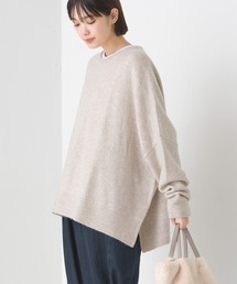 ウール混ニットボックスシルエットプルオーバー