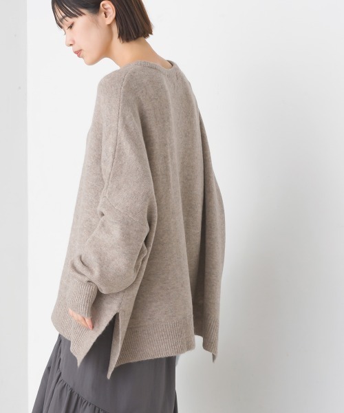 OMNES（オムネス）の「ウール混ニットボックスシルエットプルオーバー（ニット/セーター・レディース・グレー/モカ/ライトグレー・FREE）」の15枚目の写真