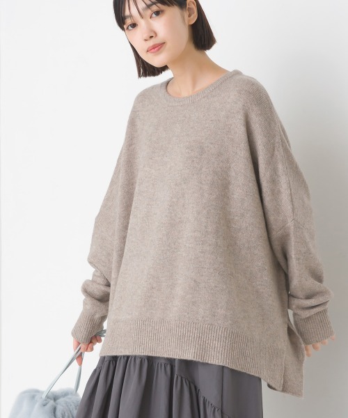 OMNES（オムネス）の「ウール混ニットボックスシルエットプルオーバー（ニット/セーター・レディース・グレー/モカ/ライトグレー・FREE）」の18枚目の写真
