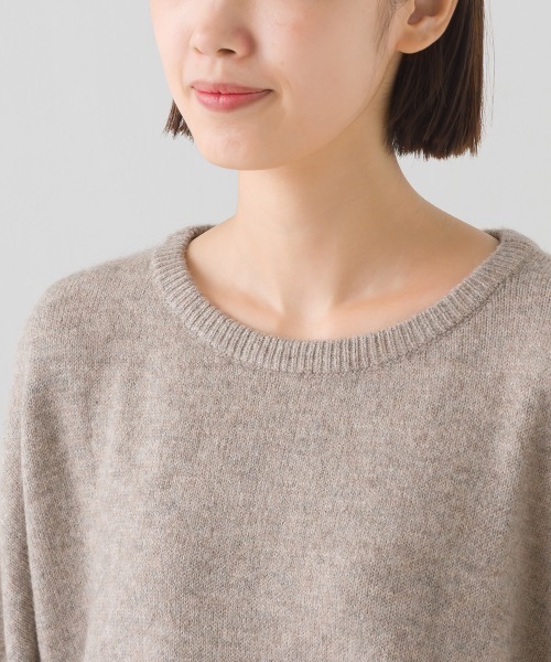 OMNES（オムネス）の「ウール混ニットボックスシルエットプルオーバー（ニット/セーター・レディース・グレー/モカ/ライトグレー・FREE）」の19枚目の写真