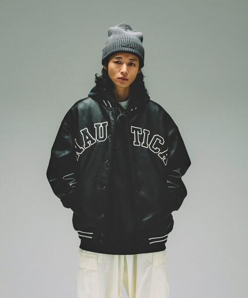 NAUTICA（ノーティカ）の「NAUTICA/ノーティカ Pigment Dyed Patch Beanie/ピグメントダイ コマンダーパッチ ビーニー（ニットキャップ/ビーニー・メンズ・ブラック/ネイビー・FREE）」の9枚目の写真