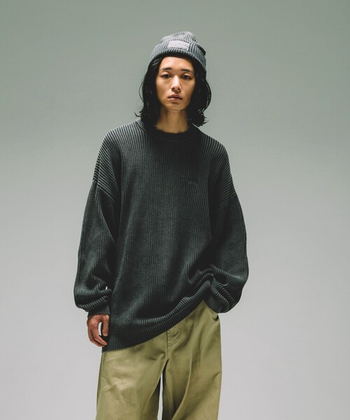NAUTICA（ノーティカ）の「NAUTICA/ノーティカ Pigment Dyed Patch Beanie/ピグメントダイ コマンダーパッチ ビーニー（ニットキャップ/ビーニー・メンズ・ブラック/ネイビー・FREE）」の7枚目の写真