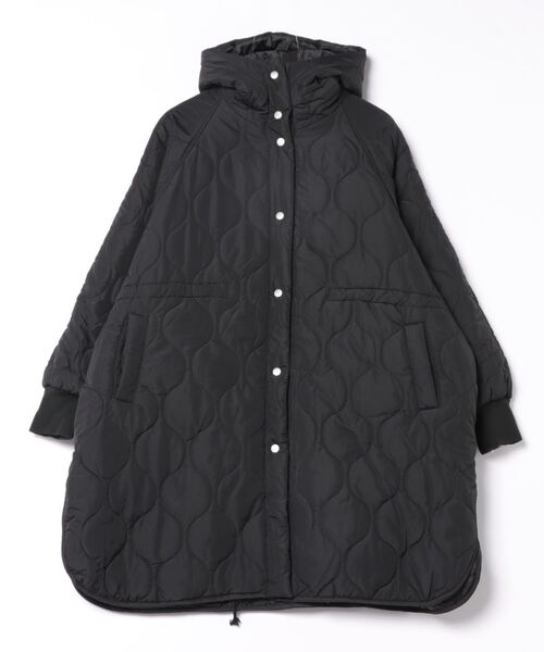 PREFERIR(プレフェリール)の「キルティング フードロングコート(ダウンジャケット/コート・レディース・オフホワイト/ブラック・MEDIUM)」の10枚目の写真