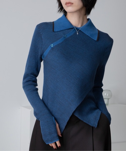 チャイナクロスポロリブニット（ニット/セーター）｜VACANCY（ヴァカンシー）