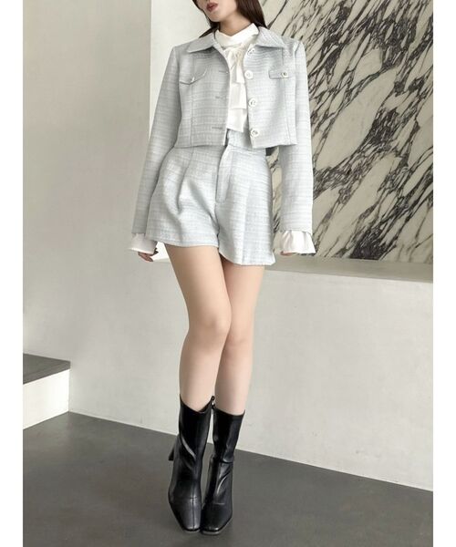 dazzlin（ダズリン）の「【セットアップ対応】ツイードタックショートパンツ（その他パンツ・レディース・オフホワイト/イエロー/ブルー・SMALL/MEDIUM）」の13枚目の写真