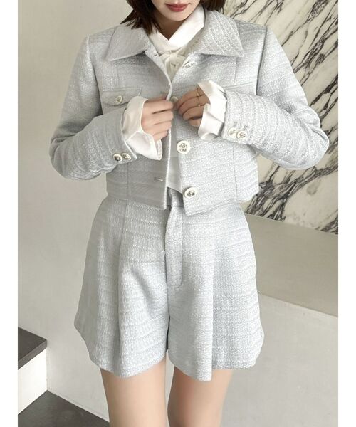 dazzlin（ダズリン）の「【セットアップ対応】ツイードタックショートパンツ（その他パンツ・レディース・オフホワイト/イエロー/ブルー・SMALL/MEDIUM）」の14枚目の写真